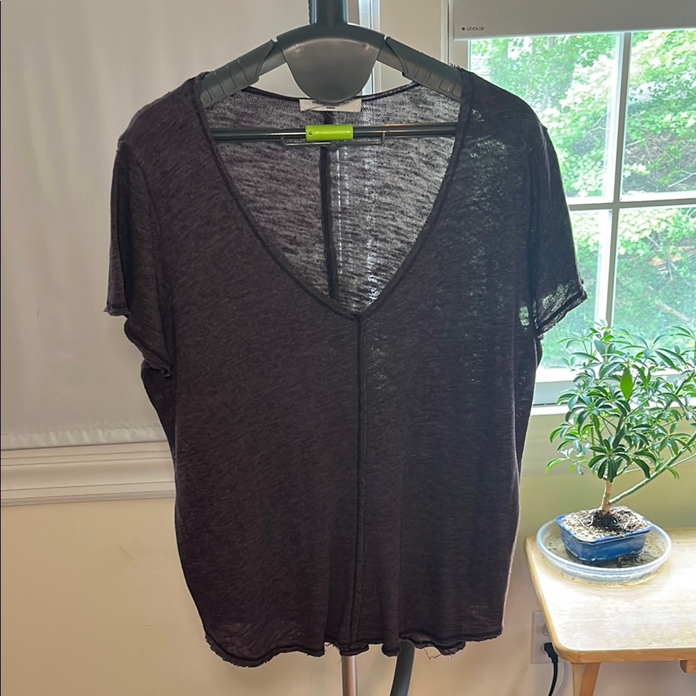Project Social T Sheer Purple V-Neck Tee